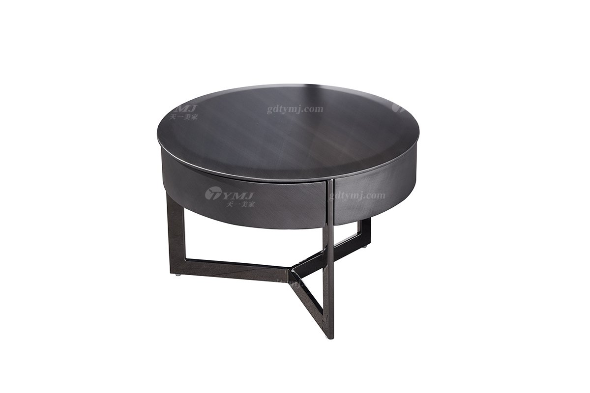 时尚91精品久久久久久水蜜桃意式极简家具别墅大宅家用不锈钢五金脚床头柜18006B床头柜（钛钢灰）