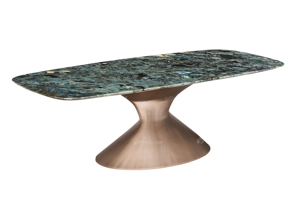 时尚91精品久久久久久水蜜桃意式极简家具别墅家用豪宅奢华天然蓝翡翠奢石长餐台