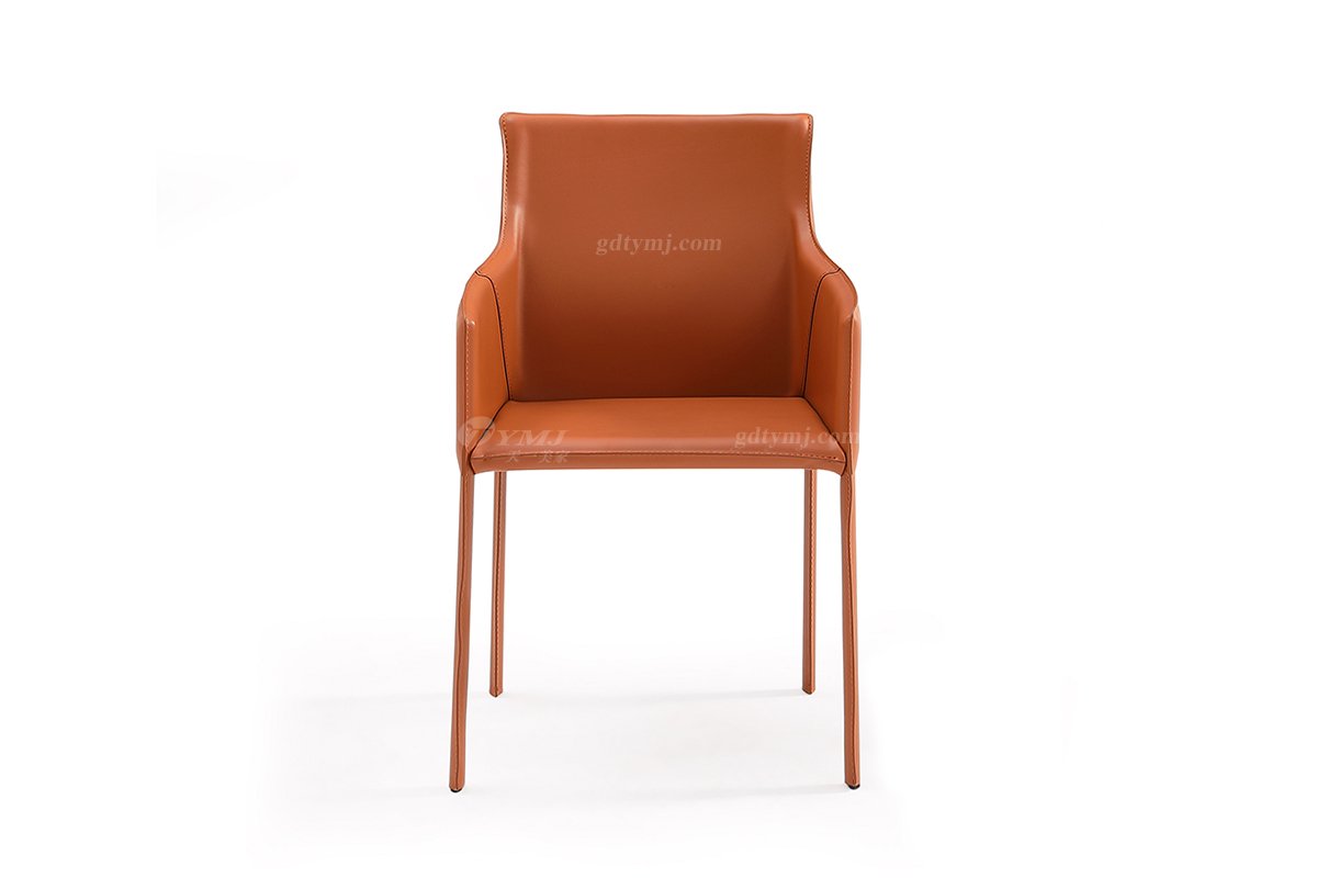  现代简约家具91精品久久久久久水蜜桃别墅会所家用时尚网红款真皮餐椅