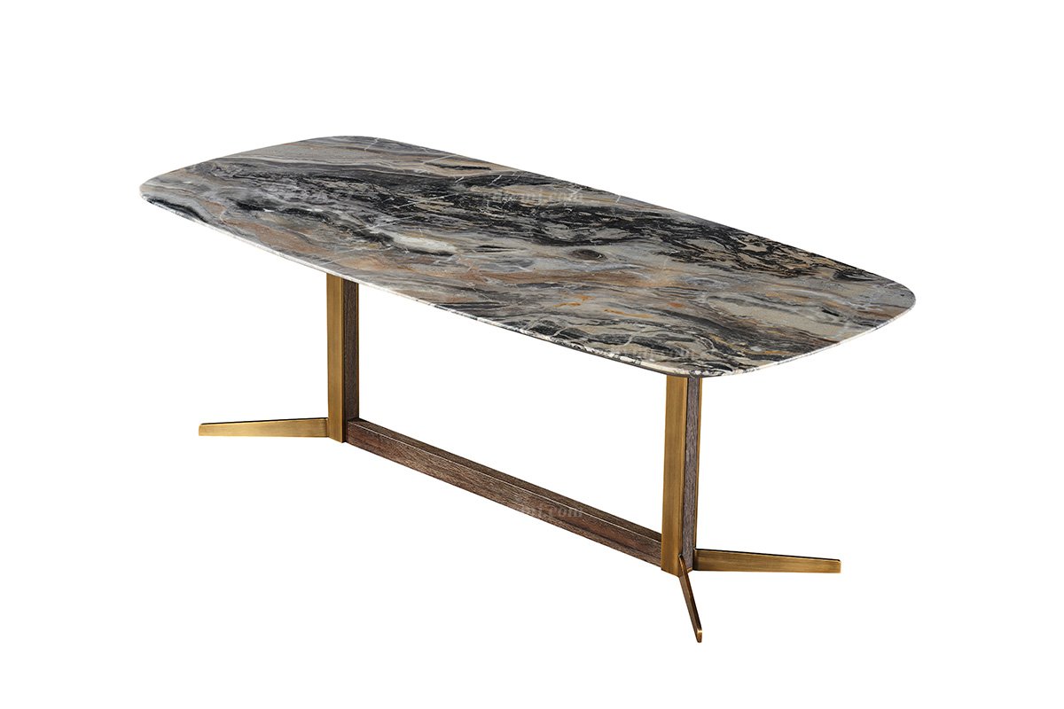  现代简约家具91精品久久久久久水蜜桃别墅会所家用时尚天然大理石长餐台