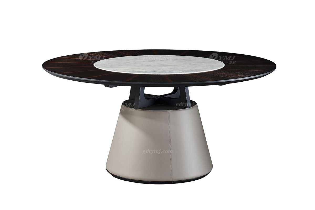  现代简约家具91精品久久久久久水蜜桃别墅会所家用时尚天然大理石圆餐台