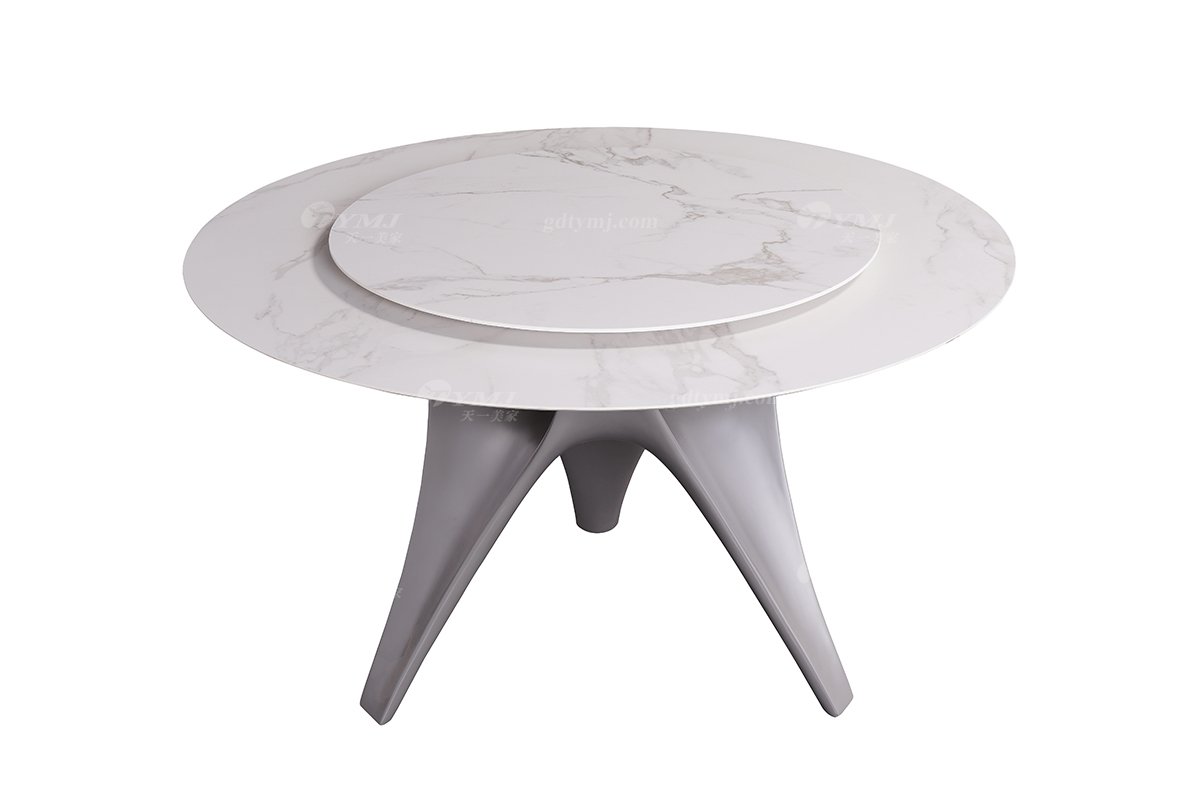  现代简约家具91精品久久久久久水蜜桃别墅会所家用时尚天然大理石圆餐桌