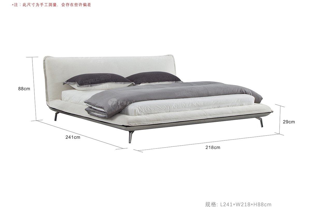  现代简约家具91精品久久久久久水蜜桃别墅会所家用时尚舒适创意布艺大床婚床双人床A2208-1