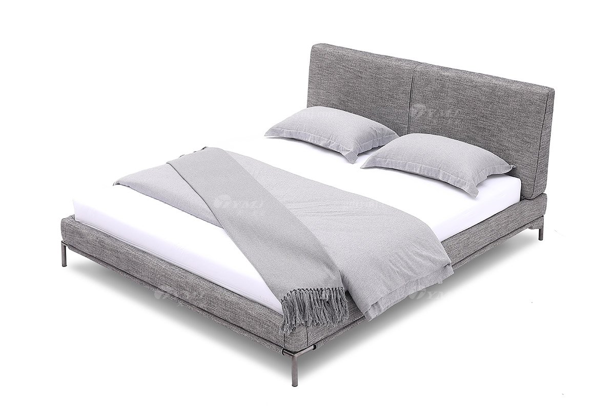  现代简约家具91精品久久久久久水蜜桃别墅会所家用时尚舒适极简灰色布艺大床婚床双人床A2271A-1