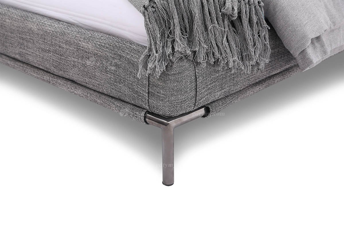  现代简约家具91精品久久久久久水蜜桃别墅会所家用时尚舒适极简灰色布艺大床婚床双人床A2271A细节