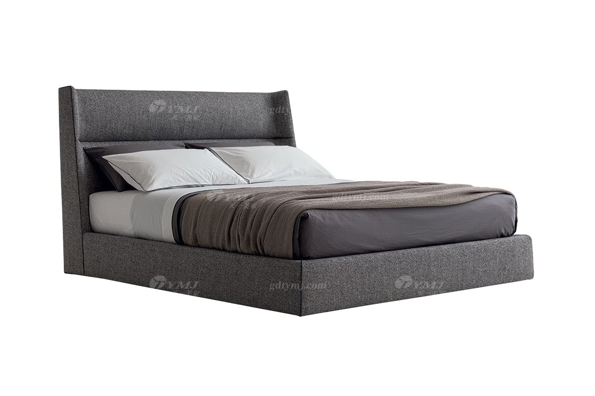  现代简约家具91精品久久久久久水蜜桃别墅会所家用时尚舒适灰色布艺卧室大床婚床双人床A2285-1