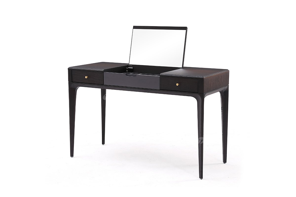  现代简约家具91精品久久久久久水蜜桃别墅会所家用时尚高级灰哑光烤漆+烟熏色妆台BT2113-1