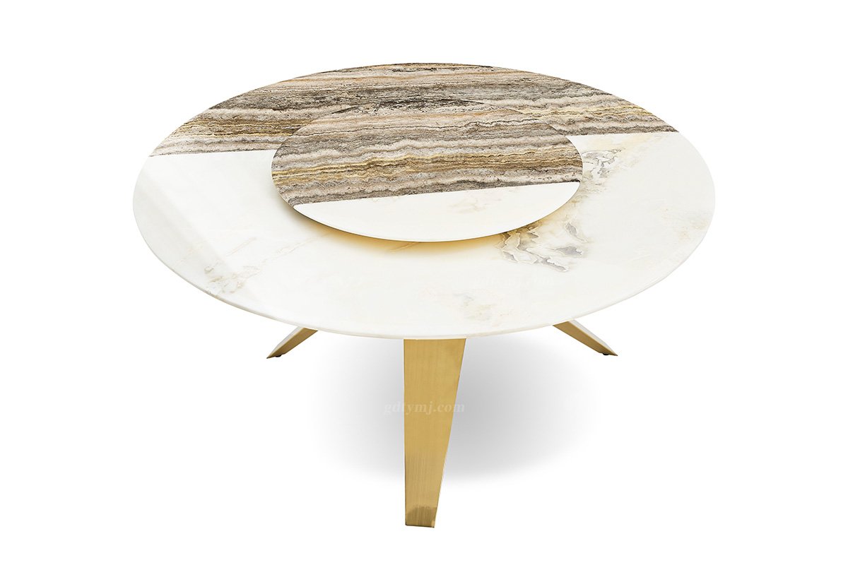 意式亚洲成AV人在线观看片水蜜桃91精品久久久久久水蜜桃别墅会所大宅家用时尚创意大理石+钛金属圆餐台FB118D25RL（1）