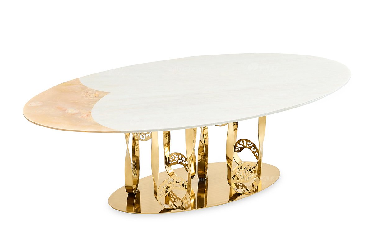 意式亚洲成AV人在线观看片水蜜桃91精品久久久久久水蜜桃别墅会所大宅家用时尚2.4米天然大理石+钛金属长餐台FB119D25CXL（1）