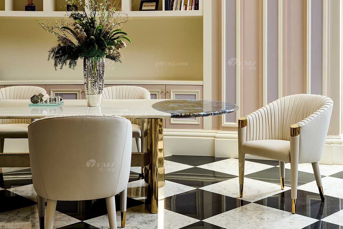 意式亚洲成AV人在线观看片水蜜桃91精品久久久久久水蜜桃别墅会所大宅家用时尚2.4米大理石+钛金属椭圆餐台FB128D25ES场景