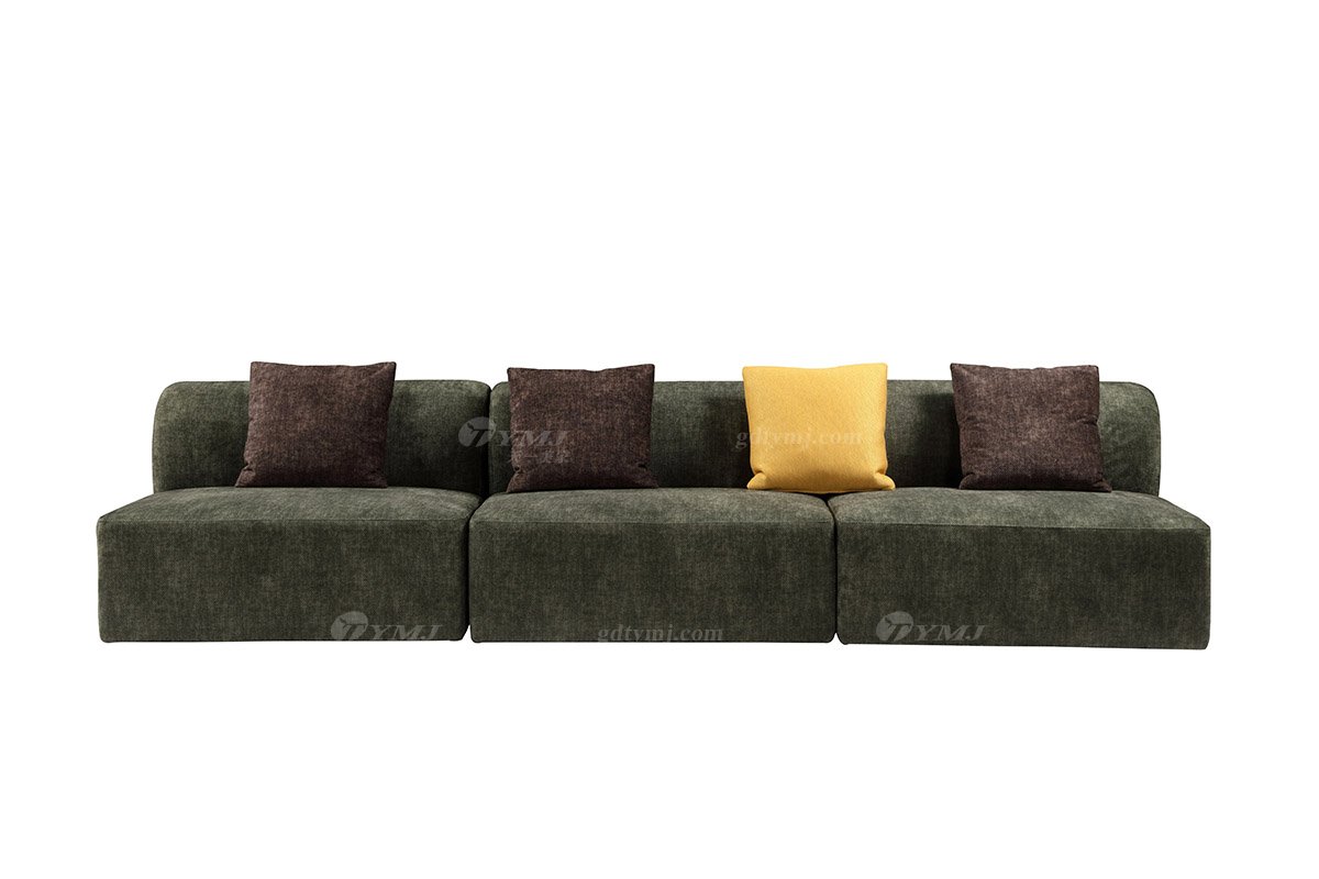 意式雅奢风格家具91精品久久久久久水蜜桃别墅会所家具时尚舒适大气绿色布艺多位沙发